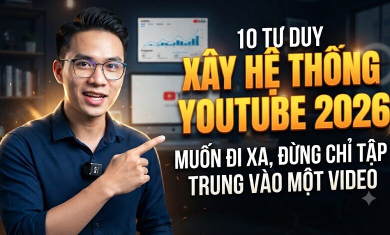 10 Tư Duy Xây Hệ Thống YouTube 2026: Muốn Đi Xa, Đừng Chỉ Tập Trung Vào Một Video