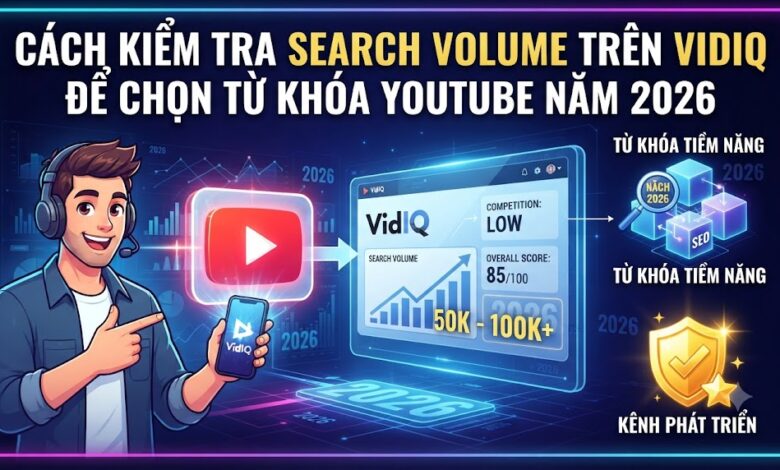 Cách Kiểm Tra Search Volume Trên VidIQ Để Chọn Từ Khóa YouTube Năm 2026