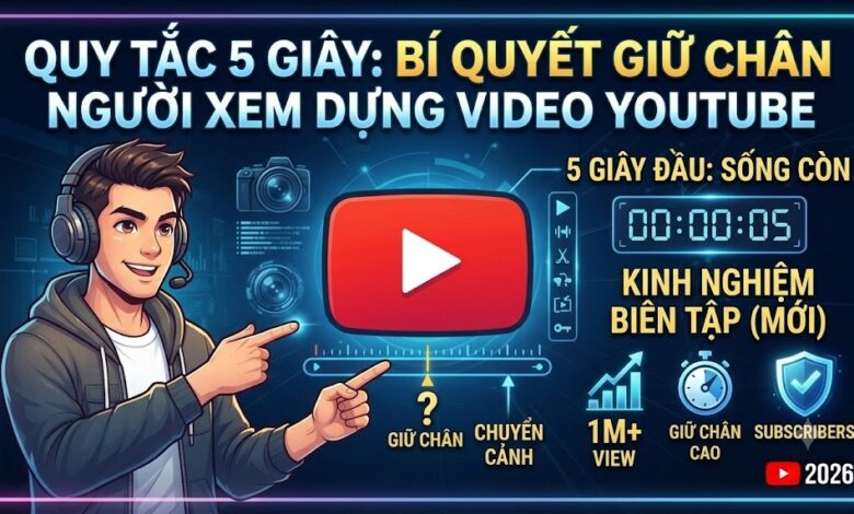 Quy tắc 5 giây trong dựng video YouTube là gì? Kinh nghiệm biên tập giúp tạo nội dung mới hiệu quả