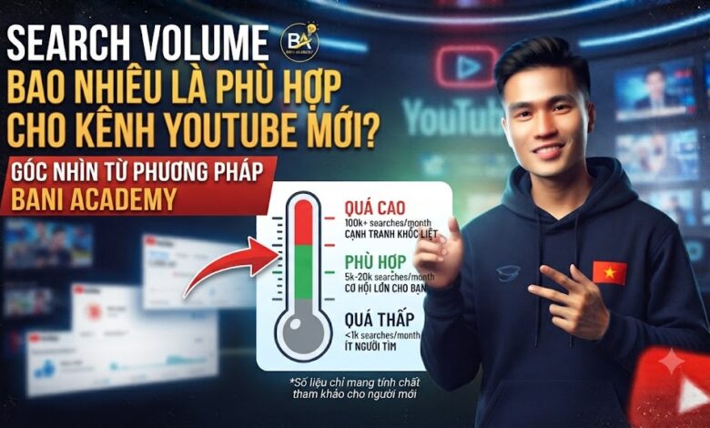 Search Volume bao nhiêu là phù hợp cho kênh YouTube mới? Góc nhìn từ phương pháp Bani Academy