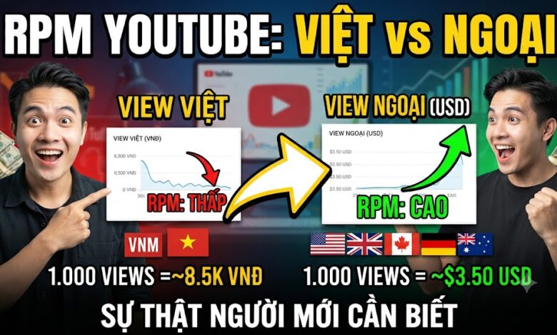 RPM YouTube View Ngoại Có Thực Sự Cao Hơn View Việt? Sự Thật Người Mới Cần Biết