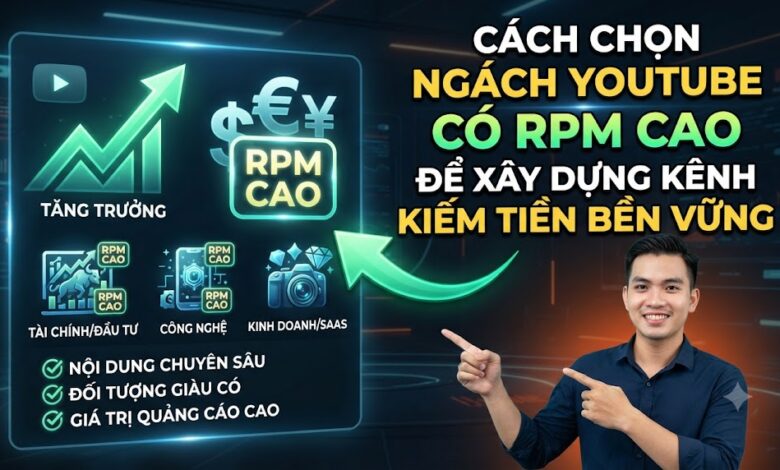 Cách Chọn Ngách YouTube Có RPM Cao Để Xây Dựng Kênh Kiếm Tiền Bền Vững