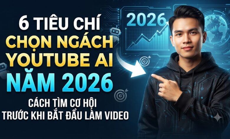 6 Tiêu Chí Chọn Ngách YouTube AI Năm 2026: Cách Tìm Cơ Hội Trước Khi Bắt Đầu Làm Video