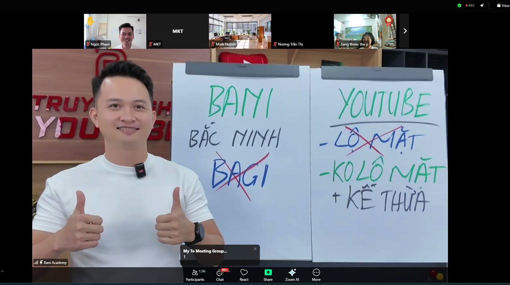Buổi dạy Ngày 1 khóa 3 Ngày Thực Chiến: YouTube không lộ mặt và tính kế thừa