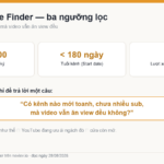 Ba ngưỡng lọc thật trong NexLev Niche Finder khi làm YouTube view ngoại
