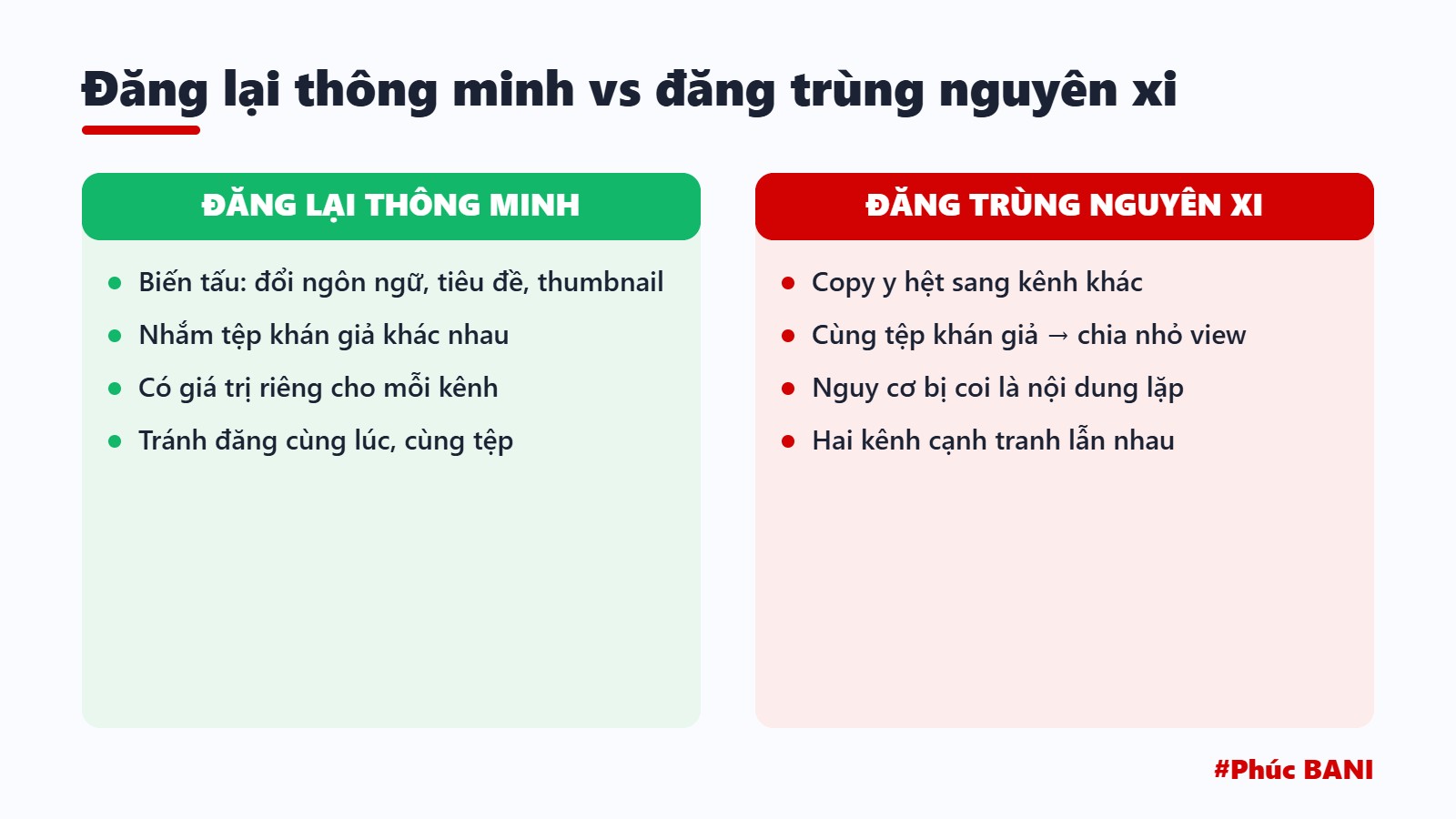 Đăng lại thông minh vs đăng trùng nguyên xi
