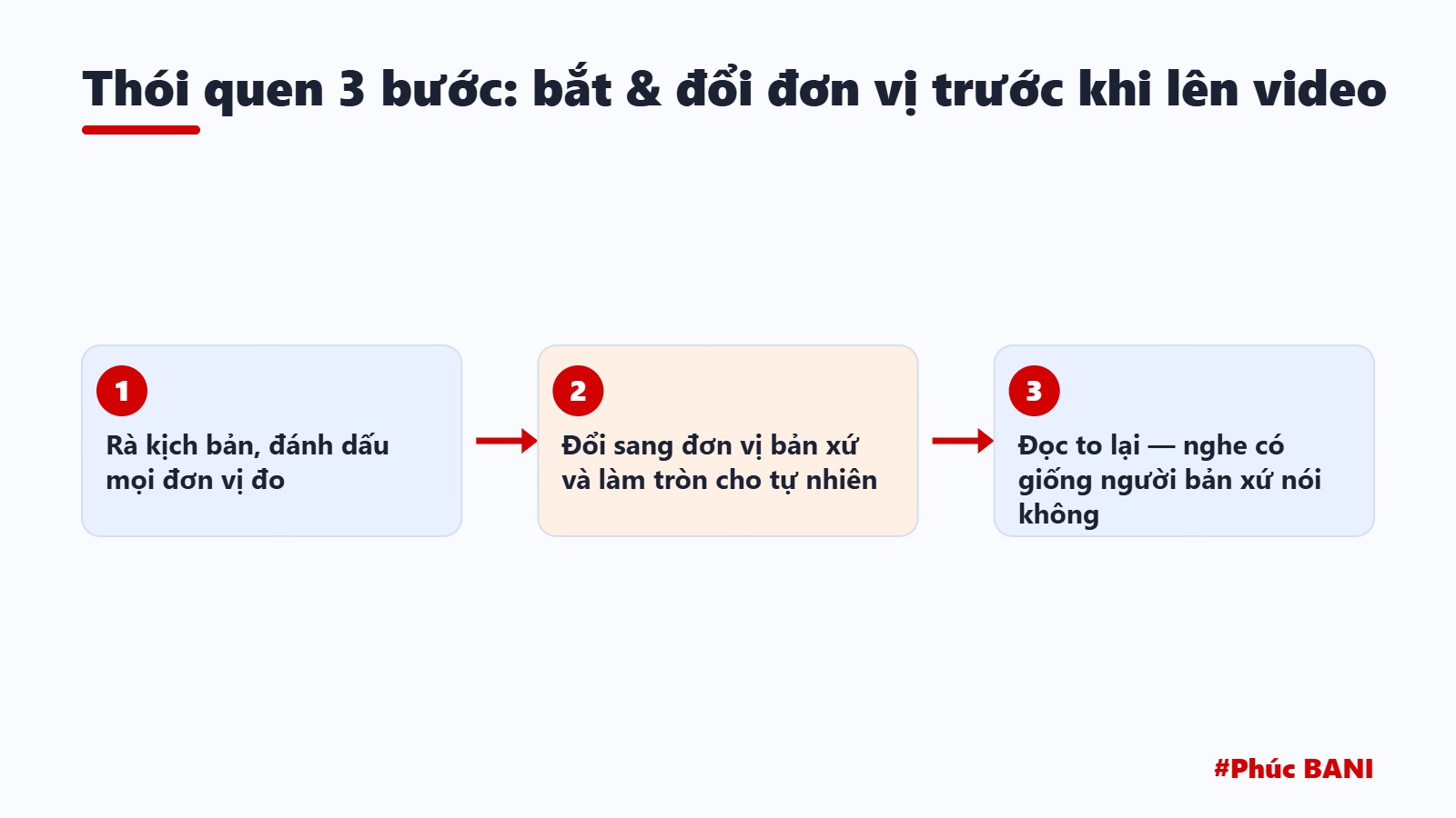 Thói quen 3 bước: bắt & đổi đơn vị trước khi lên video