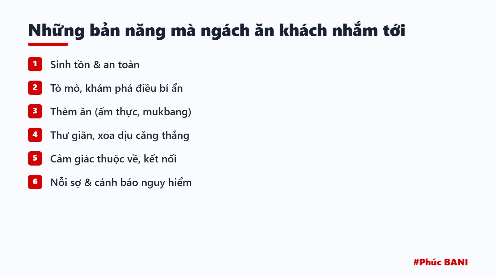Những bản năng mà ngách ăn khách nhắm tới
