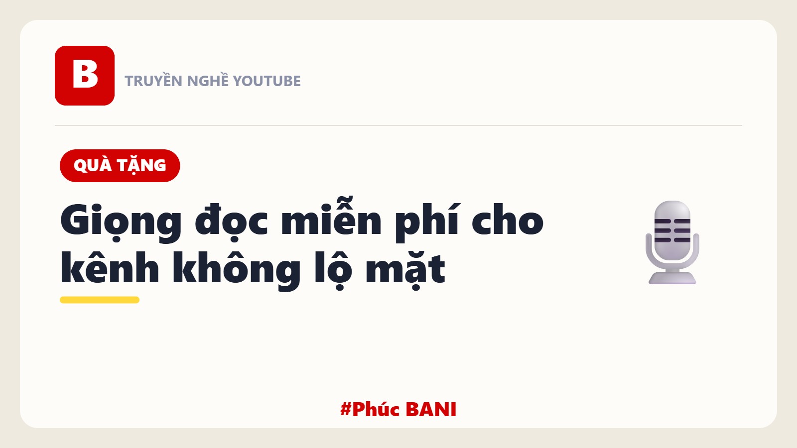 Quà Tặng: Giọng Đọc Miễn Phí Cho Kênh Không Lộ Mặt