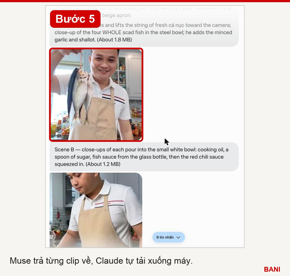 Bước 5: clip Muse trả về, khoanh đỏ clip đầu tiên